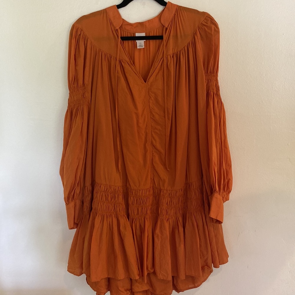 H&M Orange Smocked Tunic Dress - Picture 3 of 6